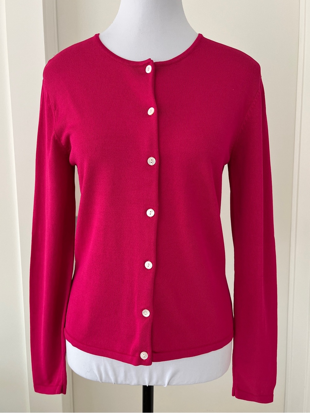 TALBOT’S Cardigan Fine Knit Button Front Colourful Chic Business Lightweight